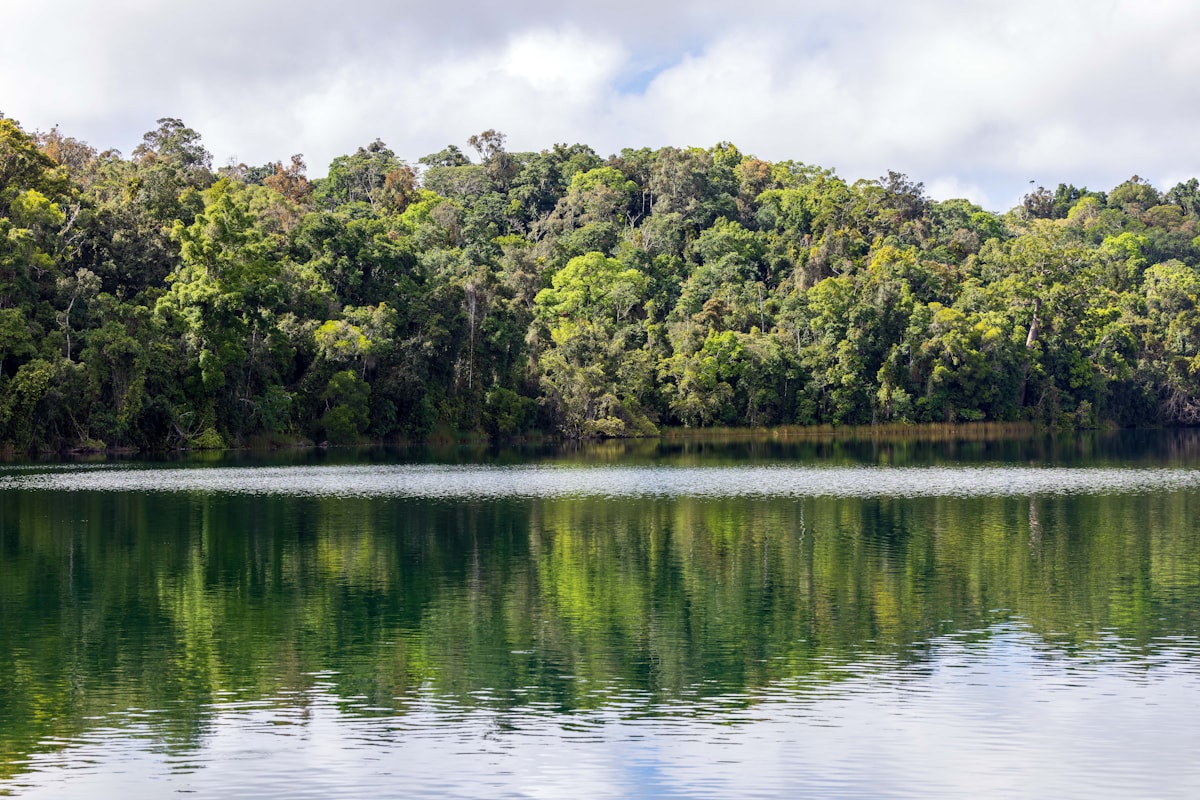 Lake Eacham volcanic crater lake Atherton Tablelands