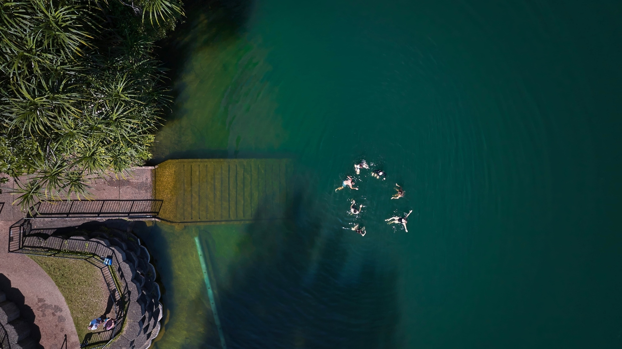 Lake Eacham volcanic crater lake swimming