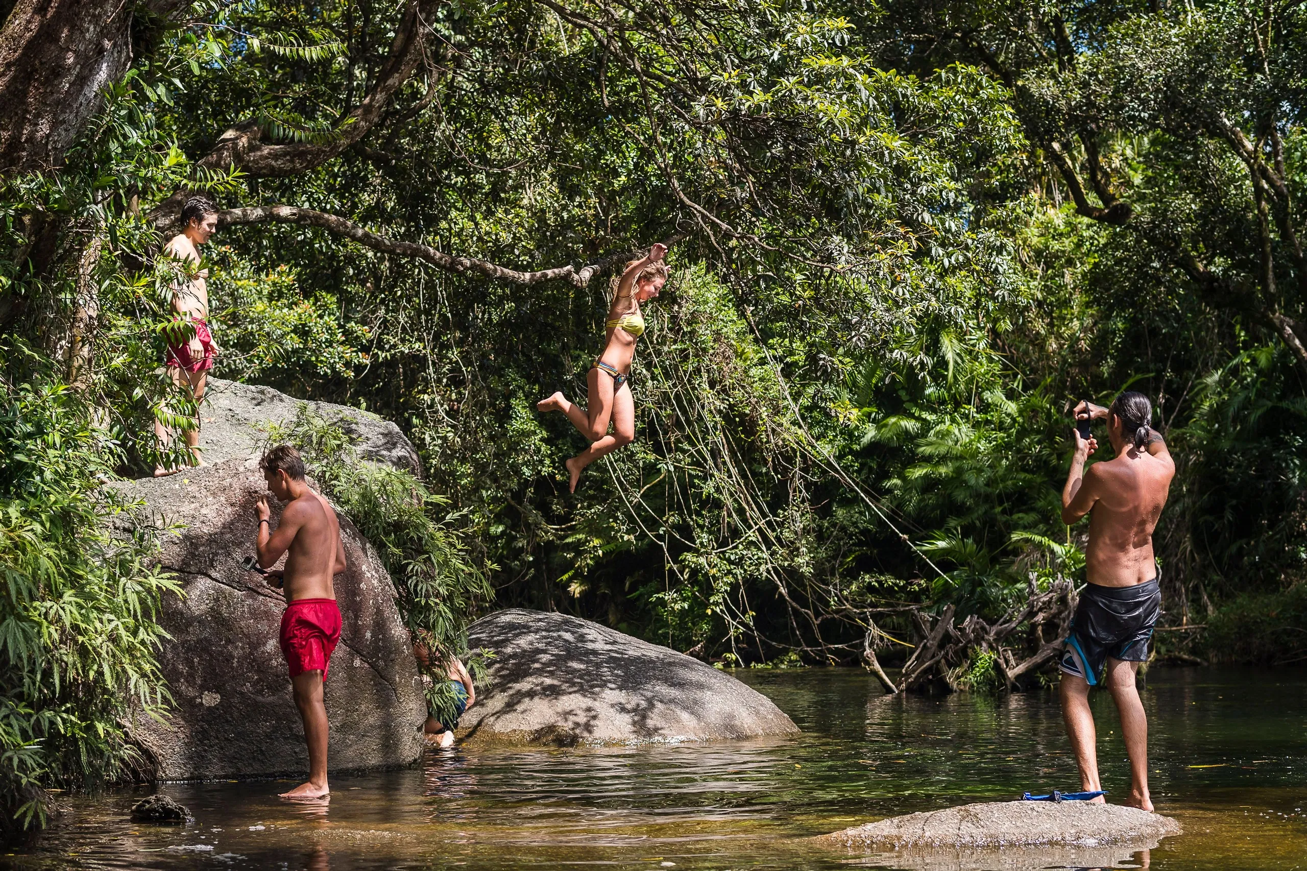 Secret rainforest swimming hole