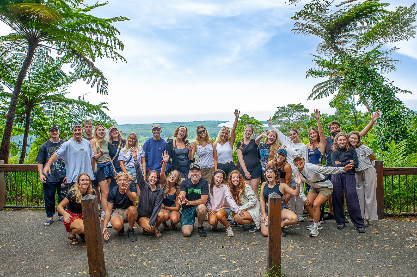 Uncle Brian's tour group in the rainforest