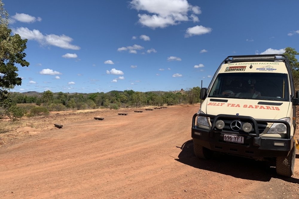 Billy Tea 4WD on the red dirt road to Chillagoe
