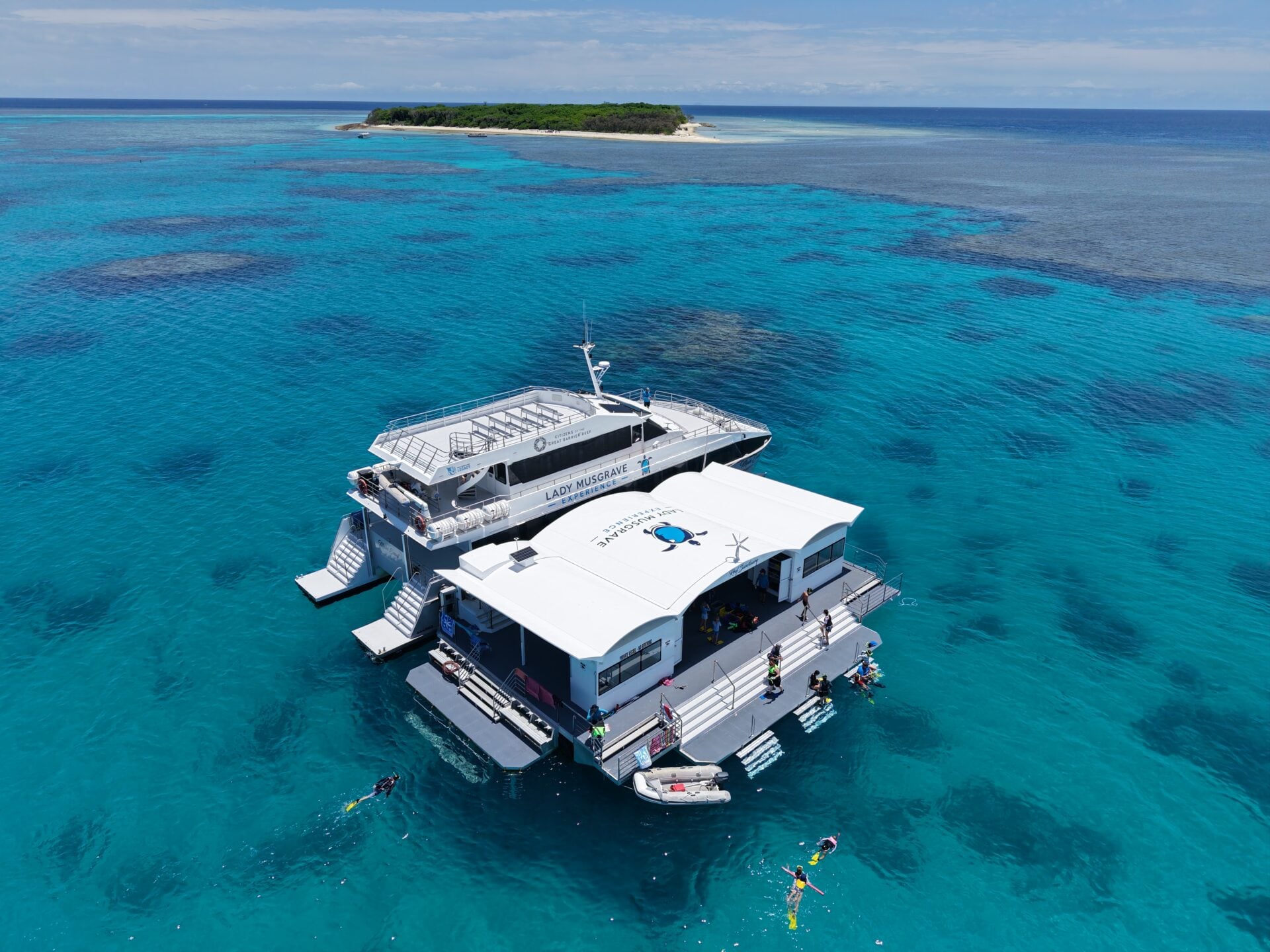 Reef sanctuary pontoon aerial