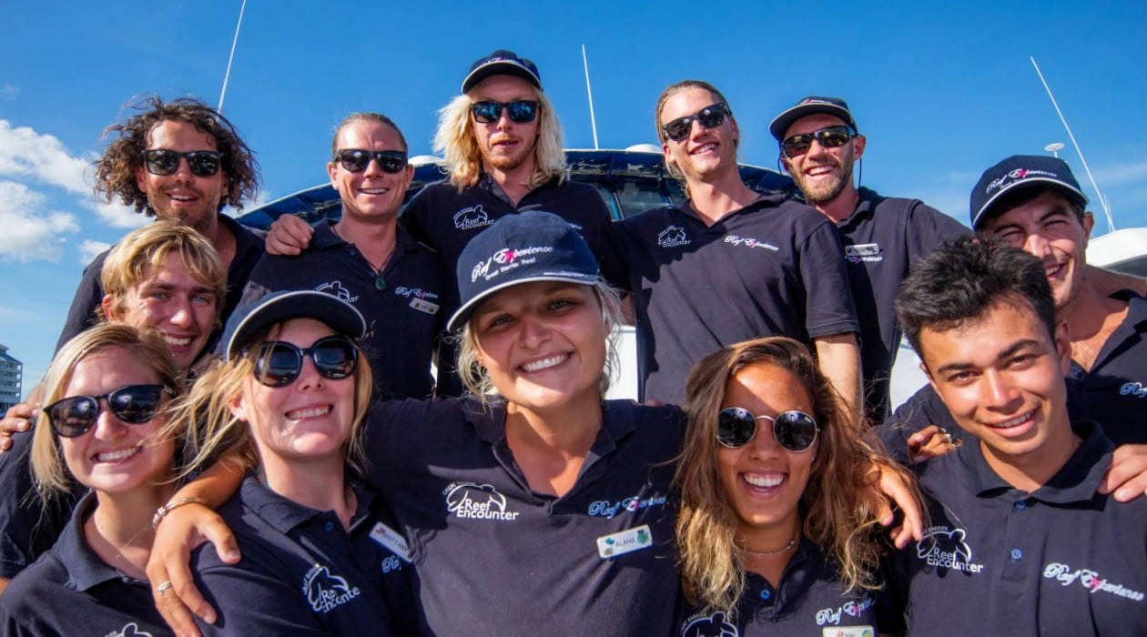 Crew in Reef Experience shirts