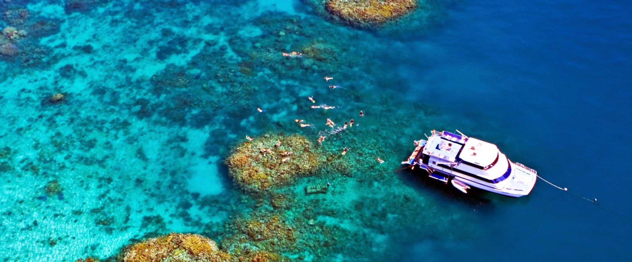 Aerial view, boat at reef