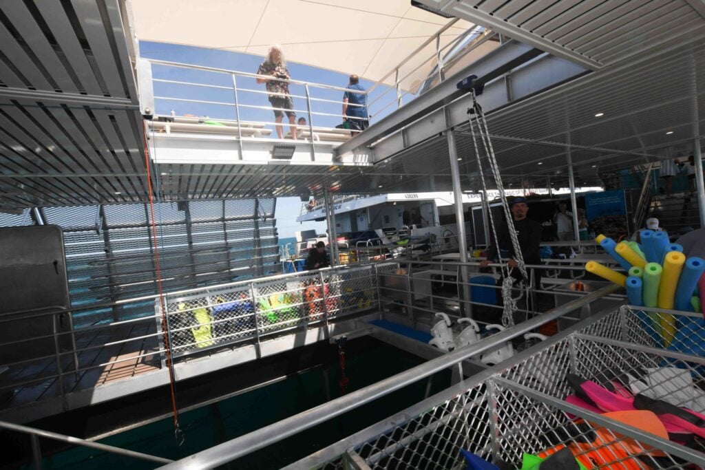 Waterslide with visitors queuing