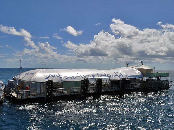 Pontoon moored in calm water