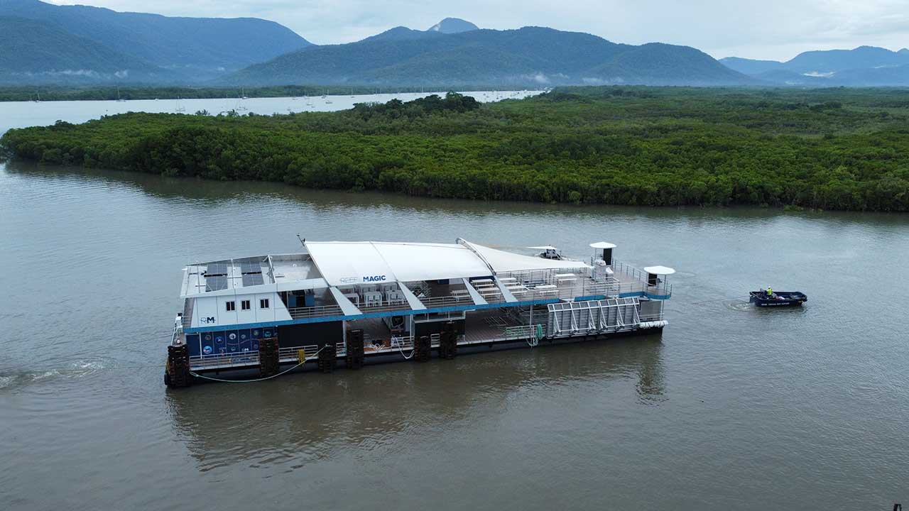 Reef Magic vessel docked in Cairns