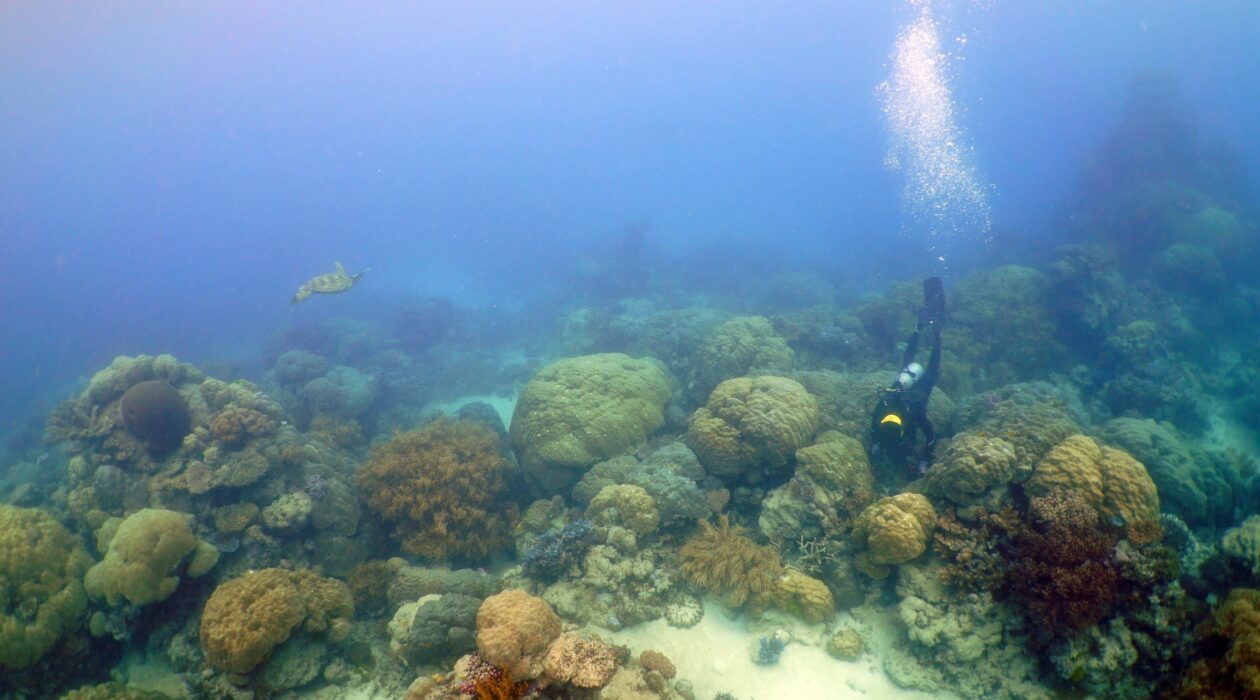 Snorkeller with clear reef visibility