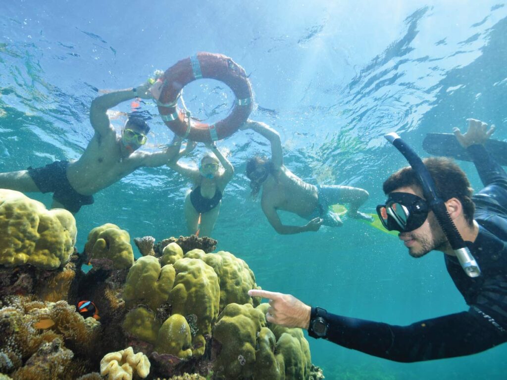 Guests enjoying the reef